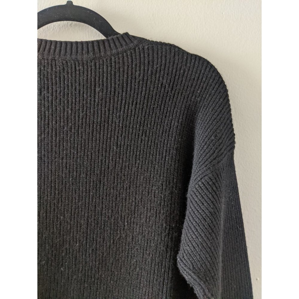 Athleta Bell Sleeve Wool Cashmere Knit Sweater M Crew Neck Pullover Black - Picture 5 of 10